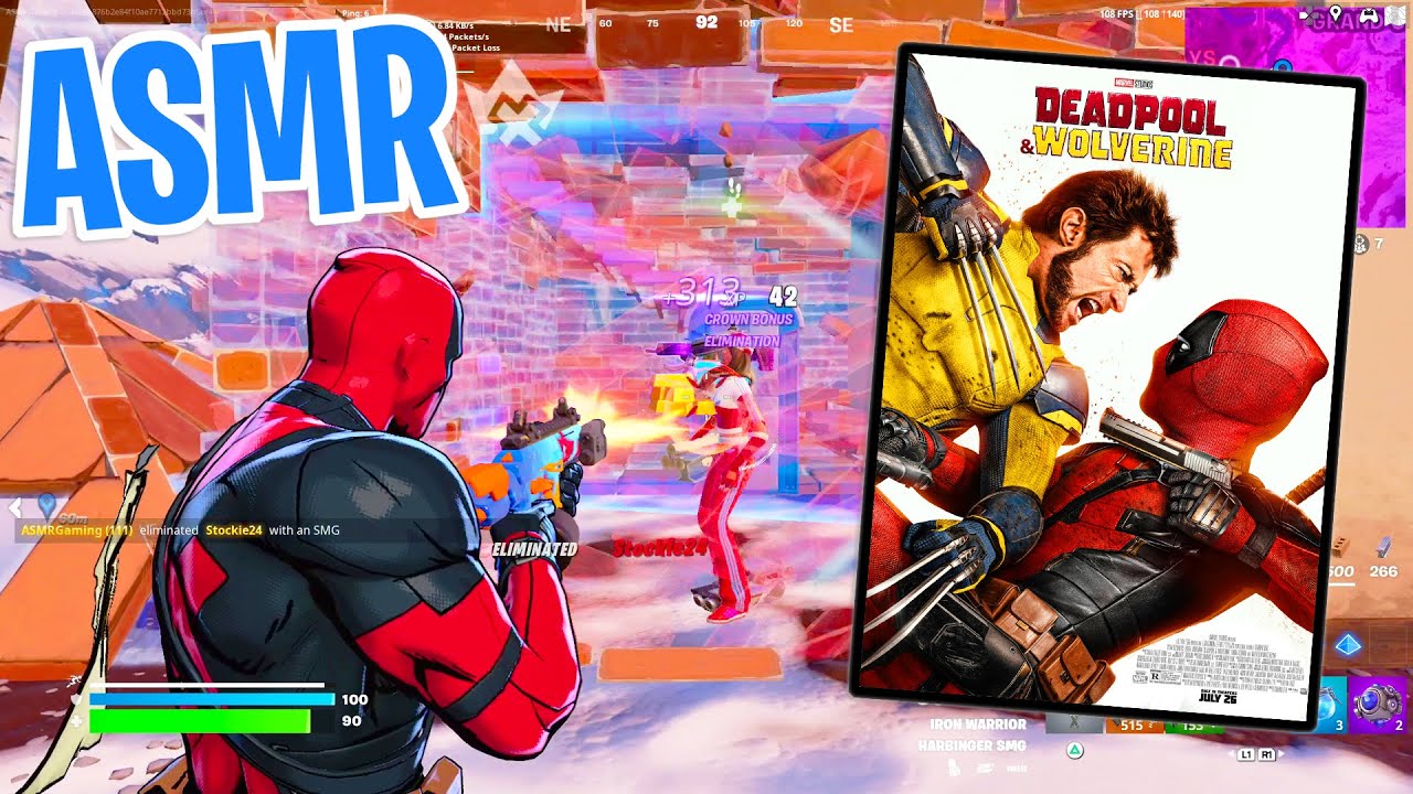 ASMR Movie Geek 😴🍿 Deadpool & Wolverine Relaxing Review  🎧 Fortnite Whispering 💤