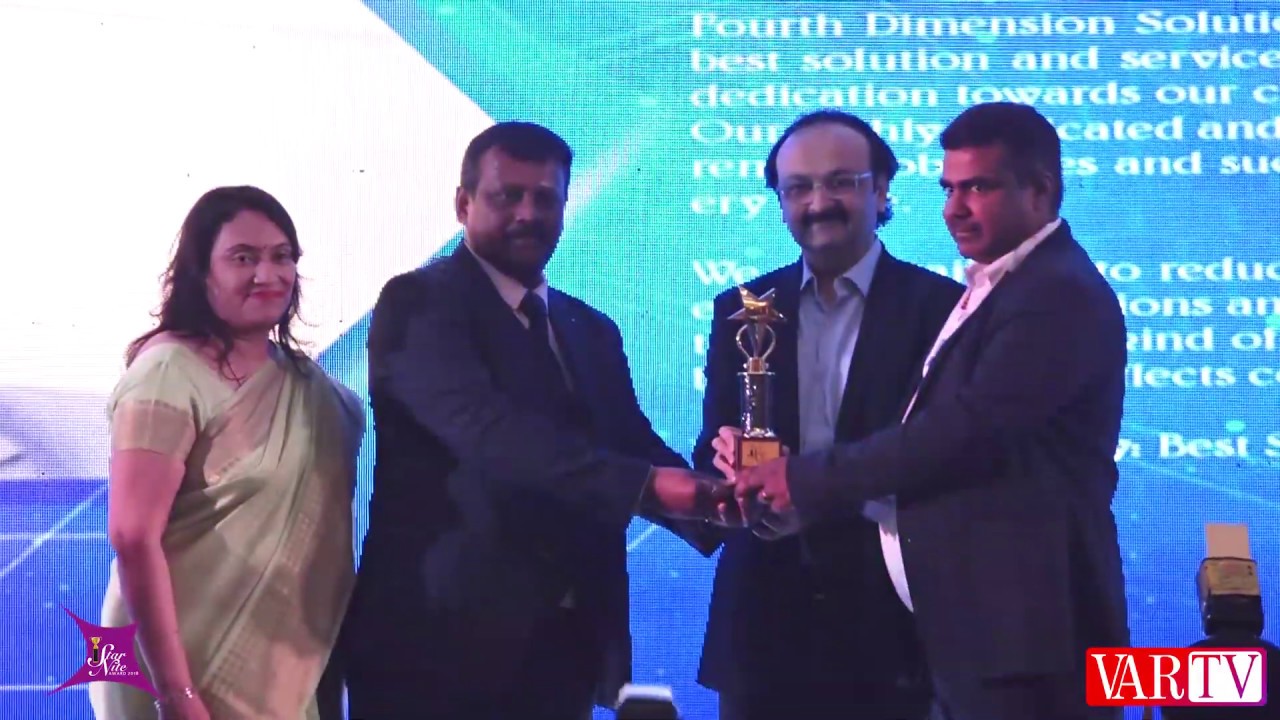 Fourth Dimension Solutions receiving the award for the Best System Integrator at VAR Symposium