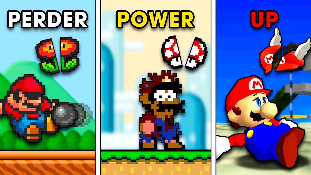 Qué tan RÁPIDO puedes PERDER un POWER UP en cada juego de MARIO