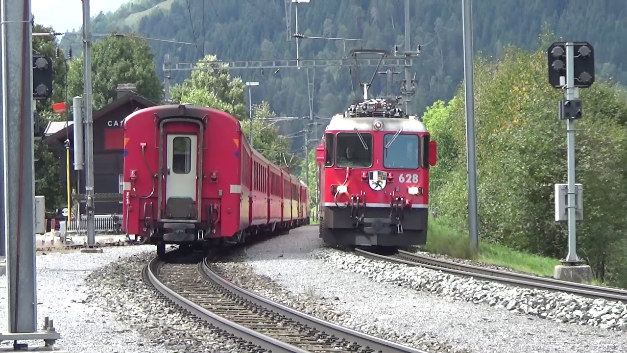 RhB Rhätische Bahn Station Thusis + Reichenau + Castrisch   2017