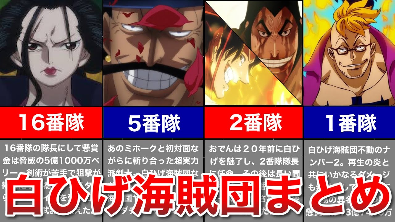 【ONEPIECE】白ひげ海賊団まとめ