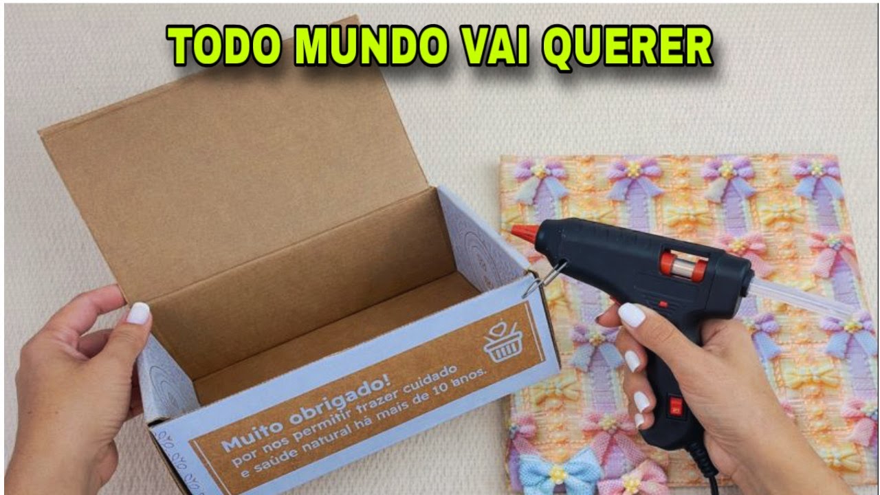 IDEIA GENIAL COM CAIXA DE PAPELÃO E TECIDO FAÇA VOCÊ MESMO #viral #compartilhe #diy