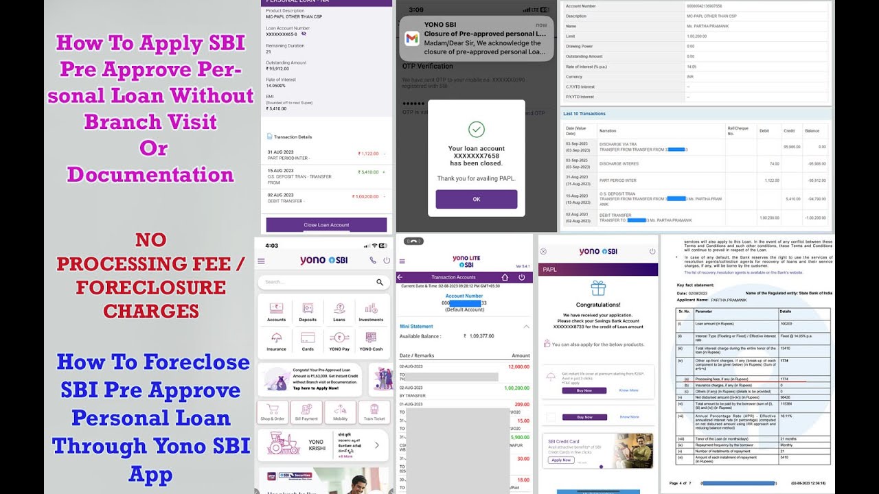 SBI Pre Approve Personal Loan Withdrawl And Foreclosure Live Video & Loan Amount Not Credit Solution