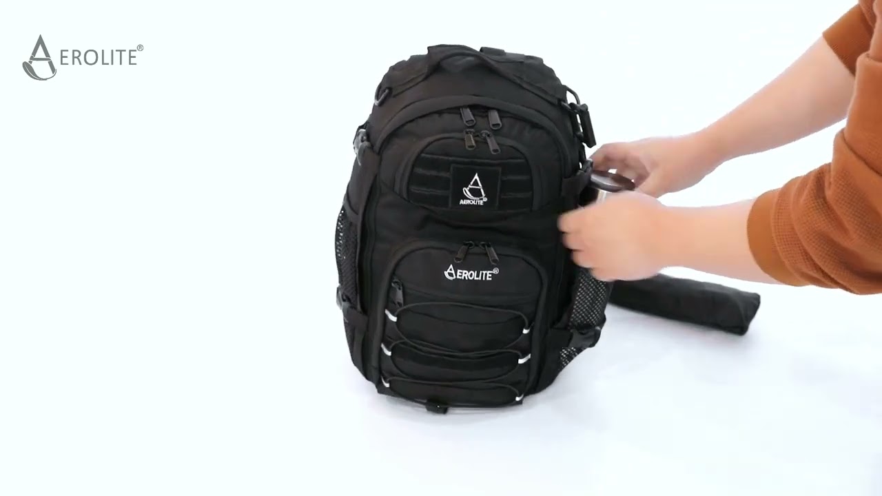 Aerolite 40x20x25cm Tactical Eco Friendly Backpack: Conquer Travels & Trails:Ryanair Approved!