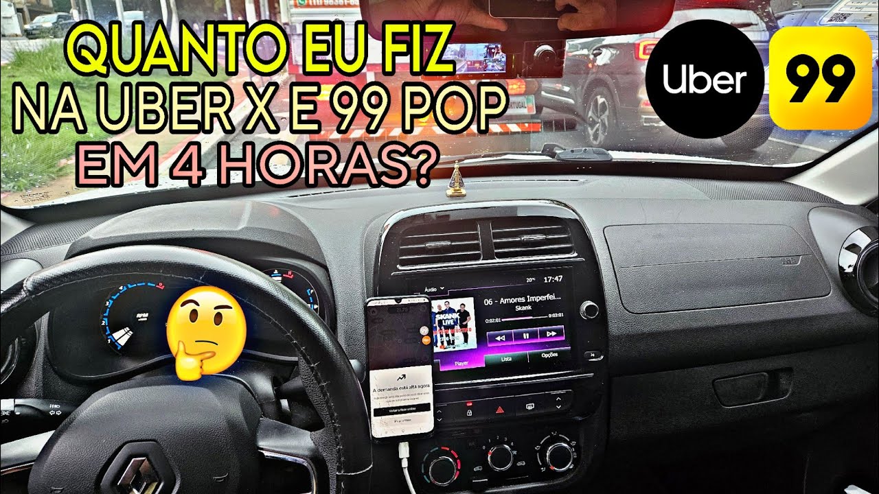 🔴✅️ QUANTO EU FIZ EM 4 HORAS NA UBER X E 99 POP EM SÃO PAULO?  #uber #uberdriver #99pop 