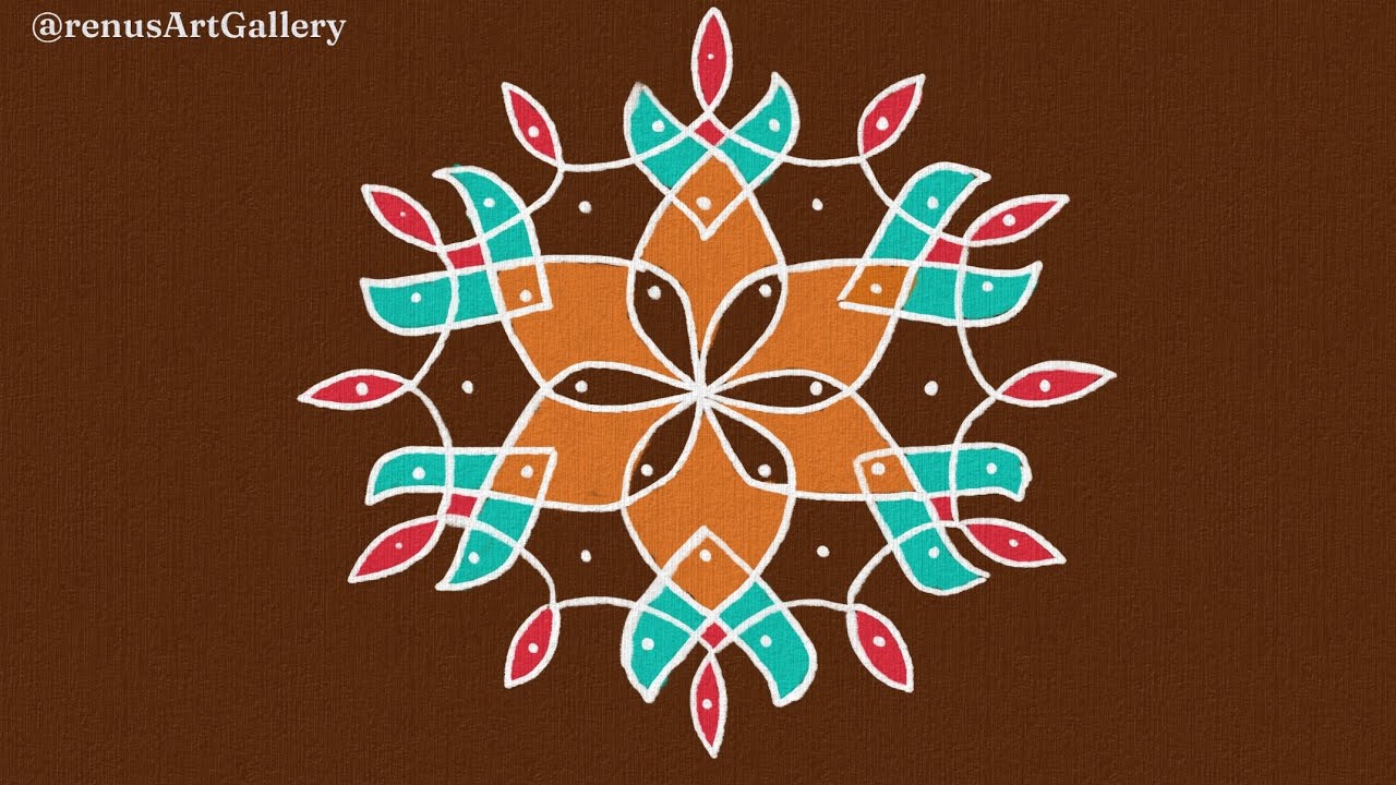7*4 Easy Rangoli | Chukkala Muggulu | Daily Muggulu  | Kolam Designs | traditional #rangoli #muggulu