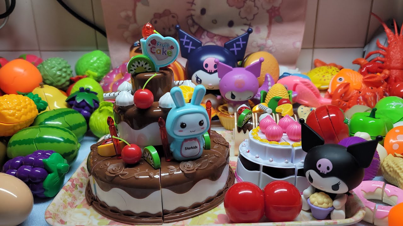 Playing Cutting Yummy Chocolates cakes 🎂 and fruits with vegetables asmr live Cutting