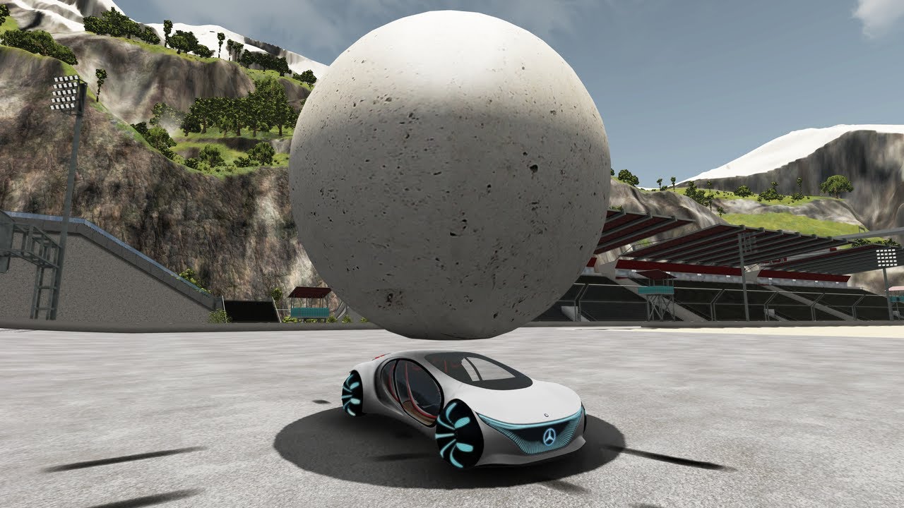 Cars vs 1000 Ton Ball | BeamNG Drive