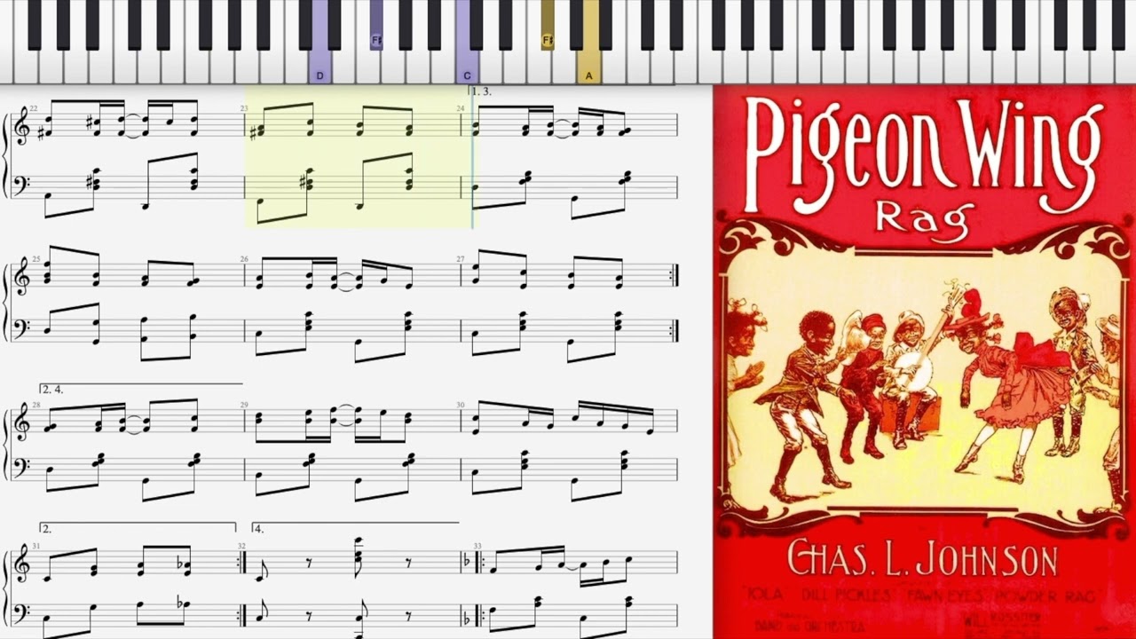 Pigeon Wing Rag by Charles L. Johnson (1909, Ragtime piano)
