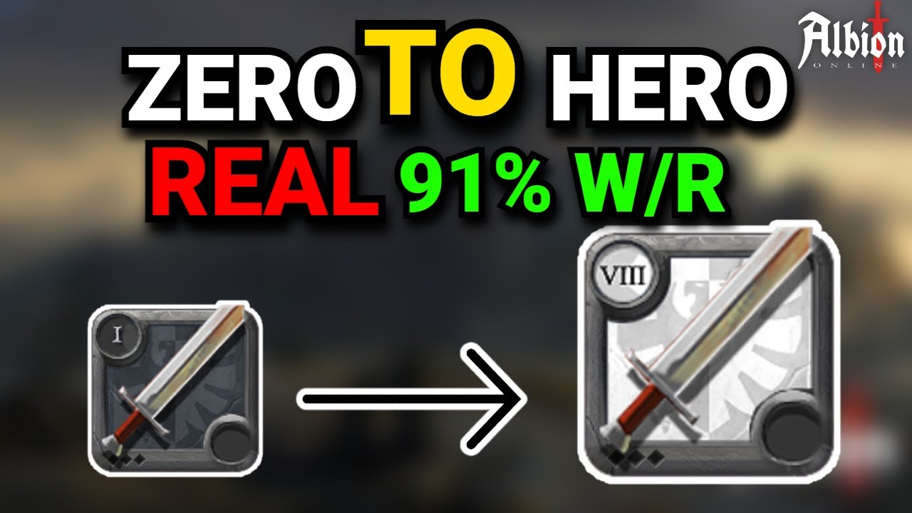 Real Zero to Hero T2➜T8 BroadSword 91% Win Rate - Albion Online PvP| Corrupted Dungeons|Zero To Hero
