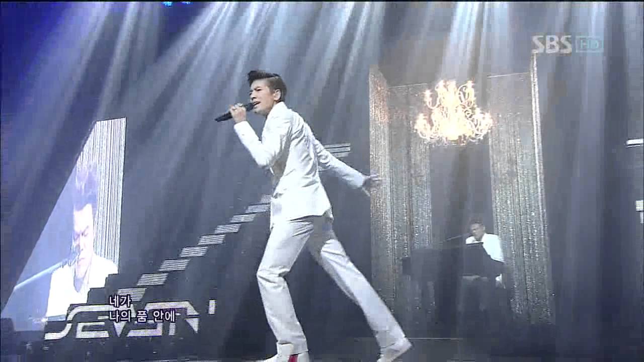 SE7EN [Я не могу петь] С JYP Парк Джин Янг @ SBS Inkigayo Популярная песня 20120219