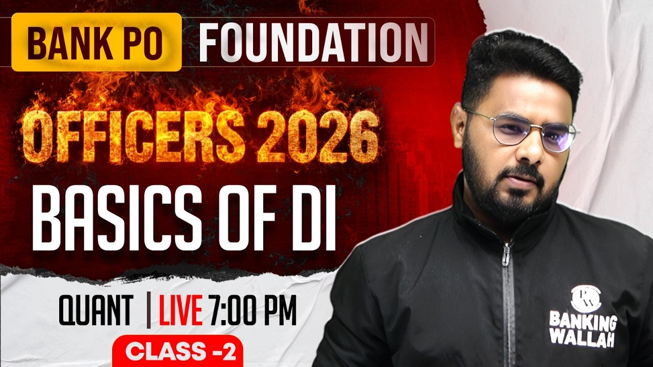 Bank PO Foundation 2026 | Basics of Data Interpretation | Quant for Bank Exams | by Sumit Sir