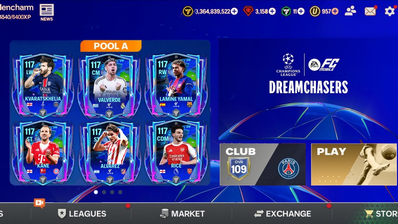 UCL LIVE OVR!! UFEA DREAMCHASER EVENT FC MOBILE 26 | 117 OVR PRIME ICON & UCL FC MOBILE!
