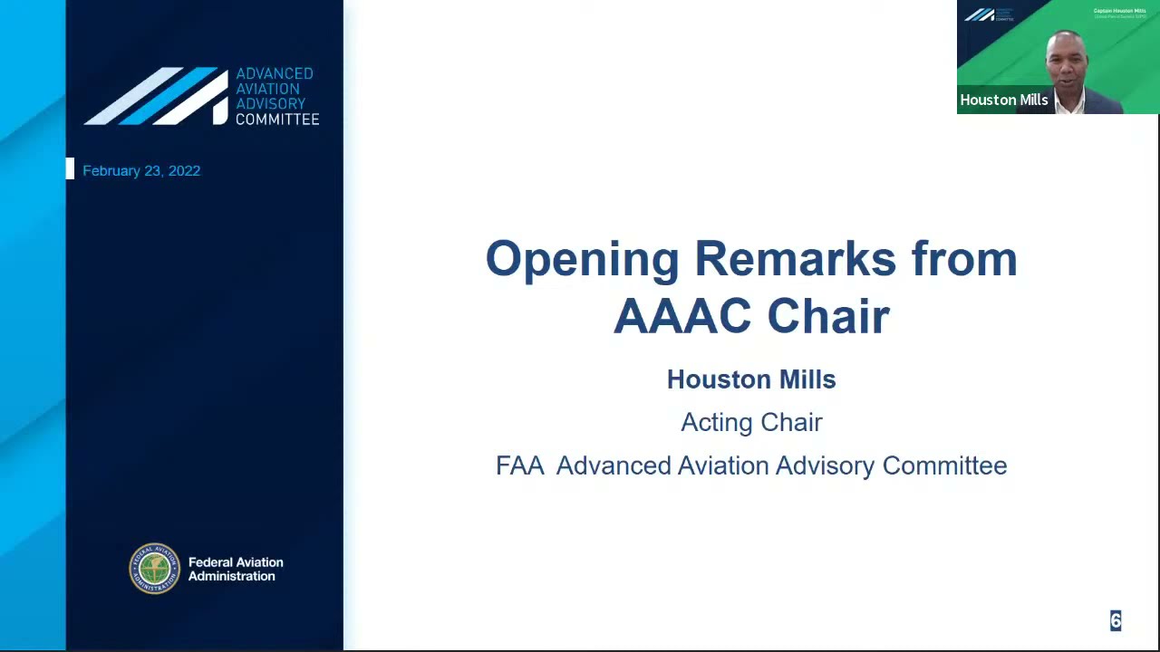 Advanced Aviation Advisory Committee Virtual Public Meeting