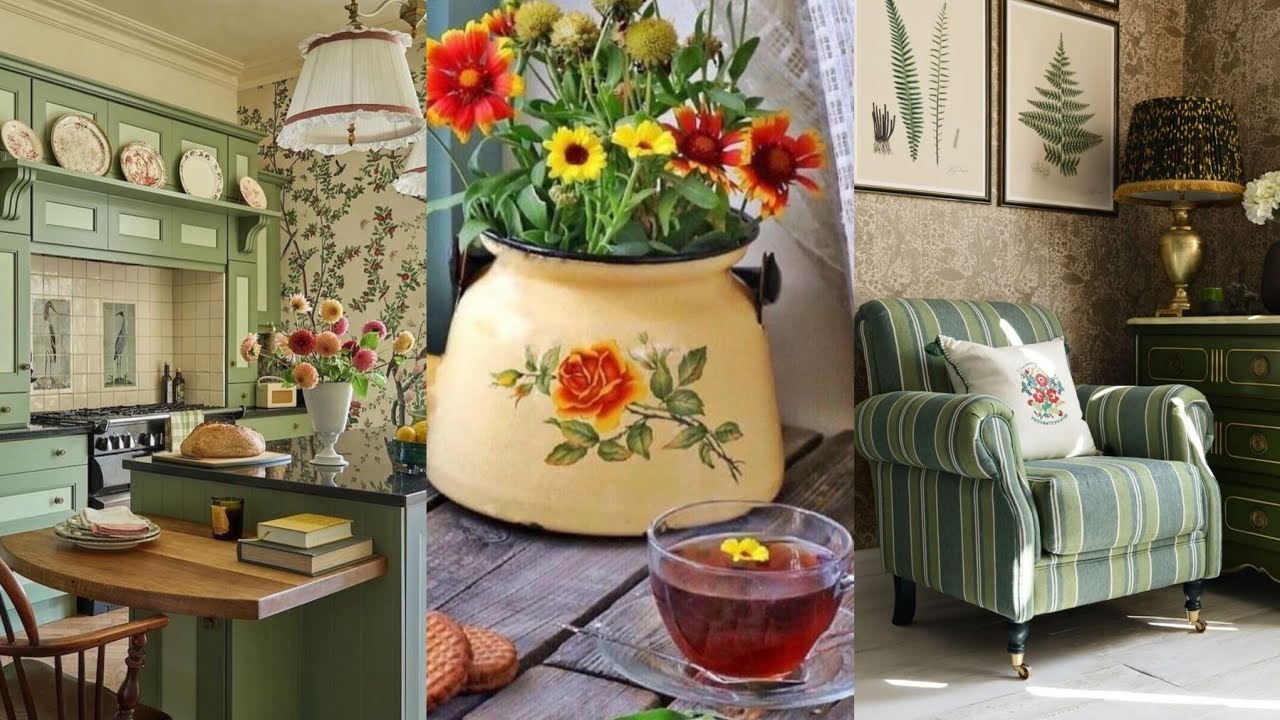 ANTIQUE DECOR: Vintage Kitchen Antique Farmhouse Home Decorating Ideas with Cozy Countrry Charm🌿🌻