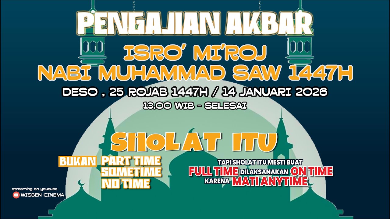 LIVE PENGAJIAN ISRO' MI'ROJ NABI MUHAMMAD SAW 1447H DESO JETIS BANDUNGAN 2026