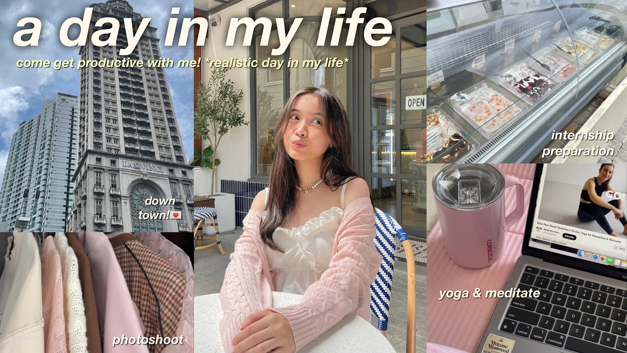 A DAY IN MY LIFE 🏹 yoga & meditate, photoshoot, dinner, internship preparation+ more!! 🤍🎀･ﾟ✧