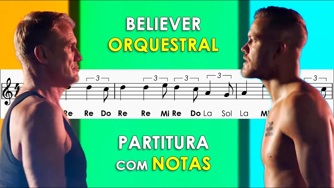 Believer - Imagine Dragons | Partitura com Notas para Flauta Doce, Violino | Orquestral