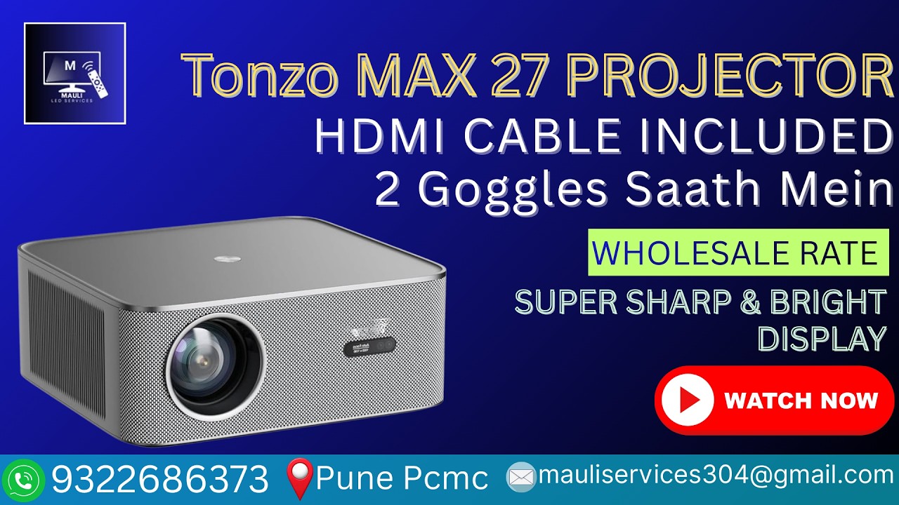 Tonzo MAX 27 Projector | Super Sharp & Bright Display | Best Clarity HD Projector Pune