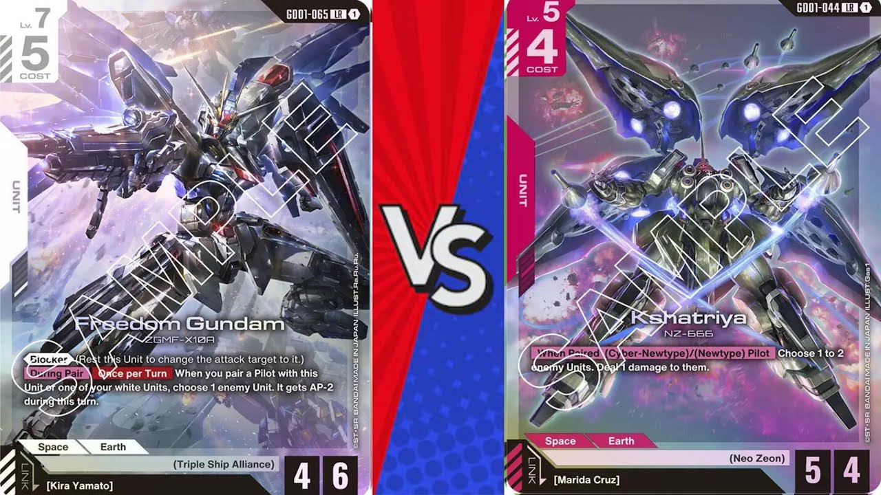 Gundam TCG | BW Freedom Gundam VS RB Ping GD01 Tournament Gameplay 