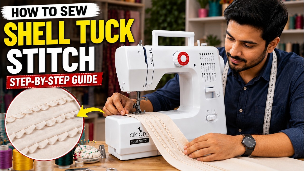 How to make a shell tuck stitch on akiara Yume sewing machine