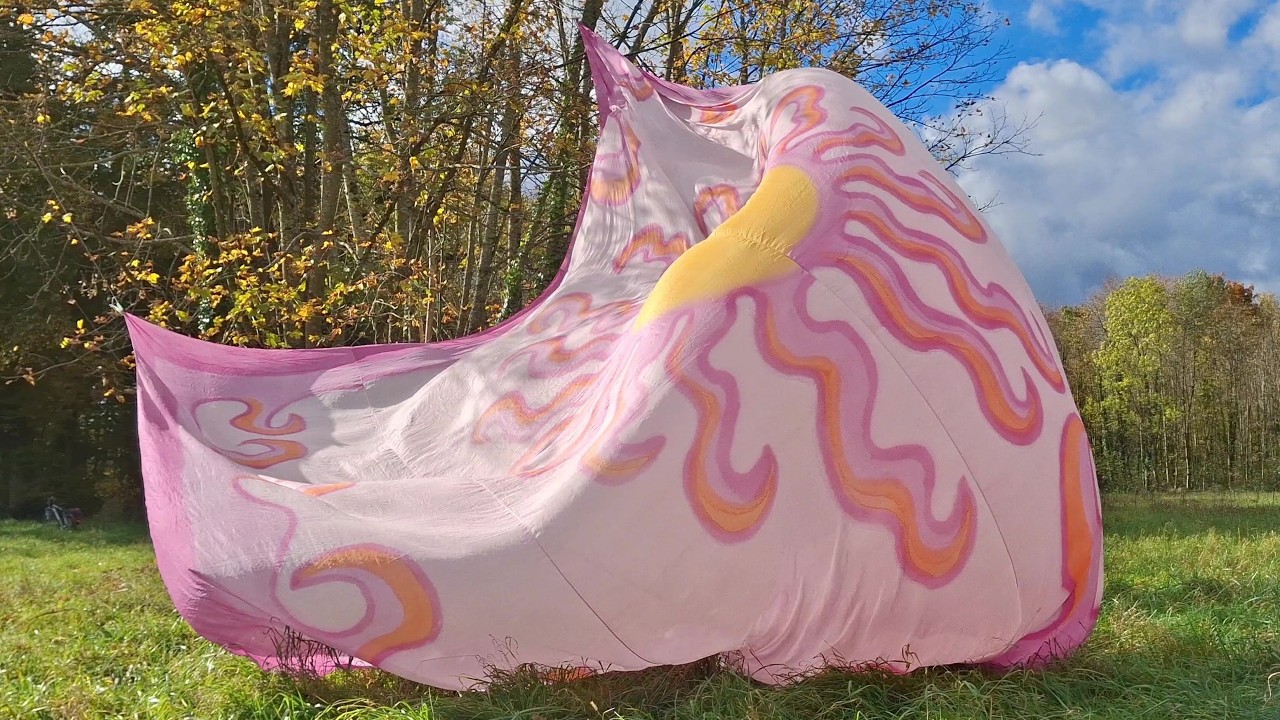 Airy silk floats through the breeze