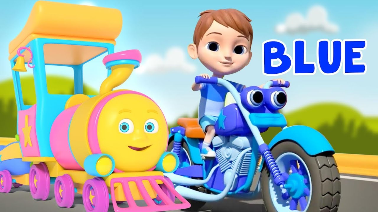 Blue Color Song, Fun Learning Video for Kids by Huffy Puffy Train