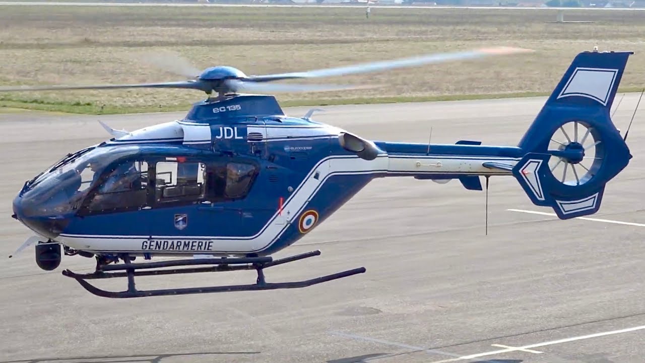 Airbus Helicopters H135 (Eurocopter EC135 T2+) Startup & Takeoff at Nancy #video #cool #engineering