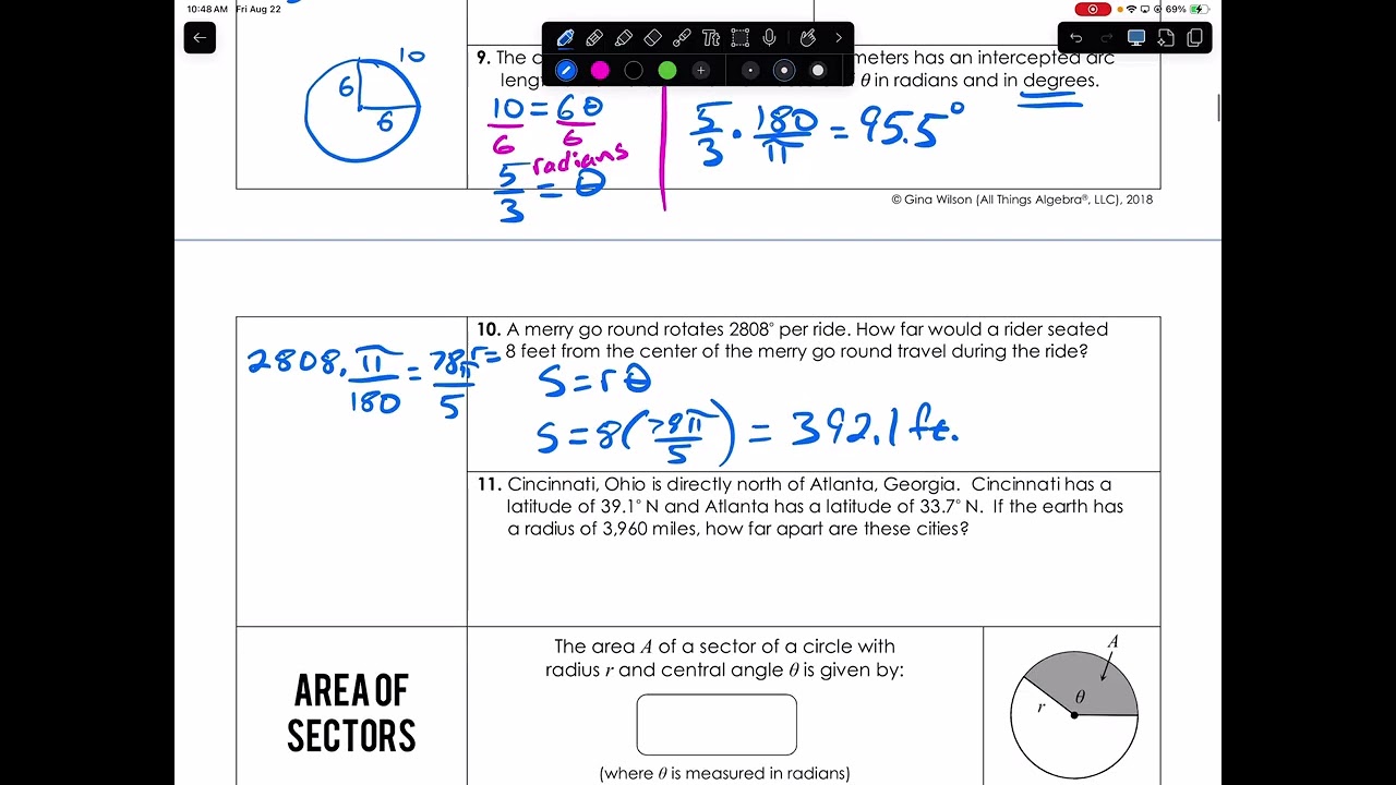 5.2 Arc Lengths and Area of Sectors
