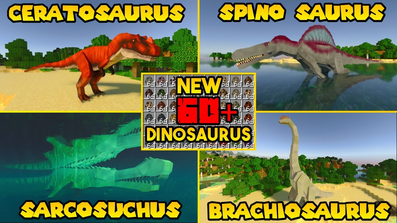 60+ MOBS DINOSAURUS !! FIX INI ADDON DINOSAURUS TERKEREN CUY !! PREHISTORIC LIFE ADDON !!