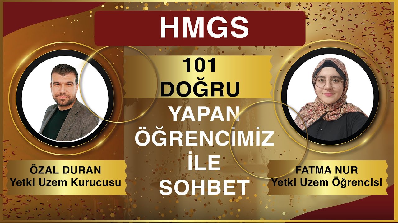 2025 Nisan HMGS ‘de 101 doğru yaparak çok başarılı bir sonuç alan Yetki Uzem’den öğrencimiz Fatma N.