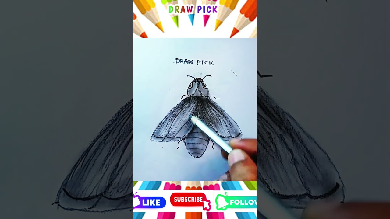 How to Draw Easy Insects | ✍️ Stipple Bug, 🪳 Cockroach & 🦋 Butterfly Drawing Tutorial || draw pick