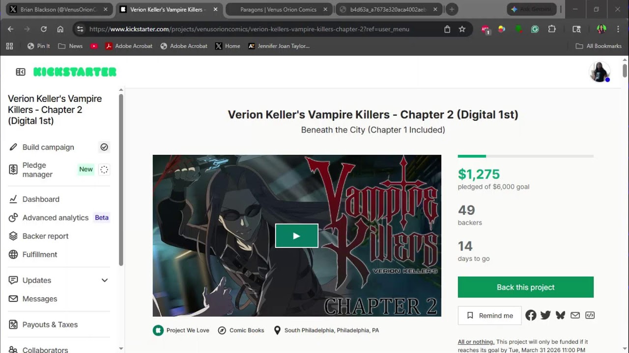 Building My Own Comic Universe (VK Chapter 2 Live on Kickstarter)