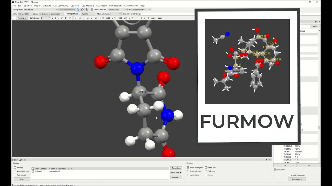 How to: Label atoms and stereocentres in Mercury