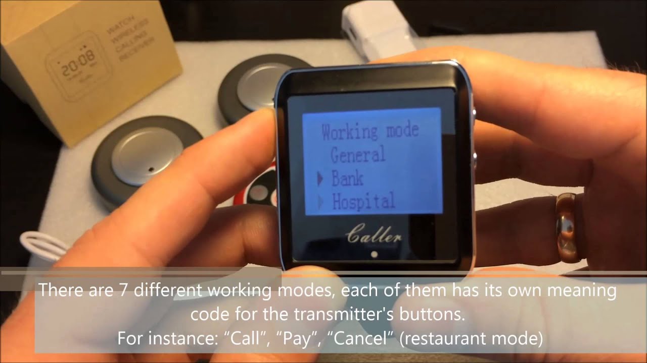 Wireless call system. System Setup: Watch calling receiver ZJ 41E and calling buttons