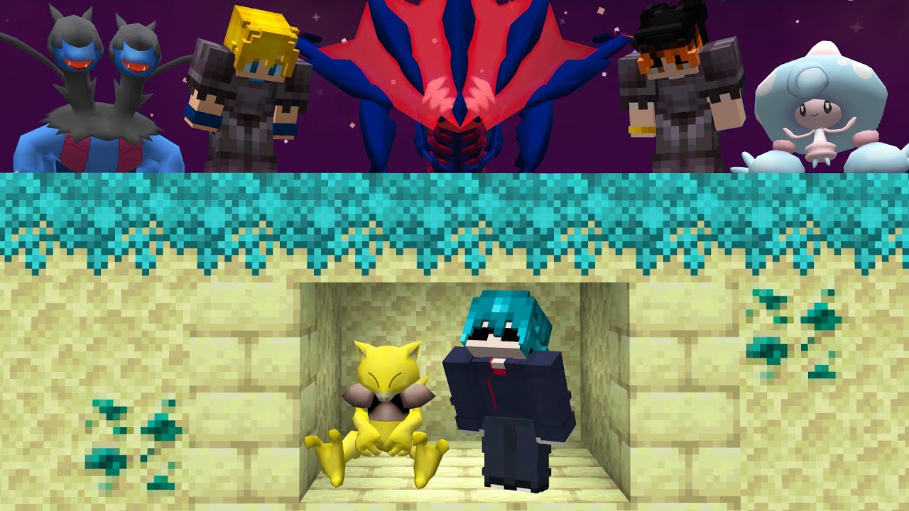 Minecraft Pixelmon Manhunt no THE END (1 Speedrunner vs 3 Caçadores)