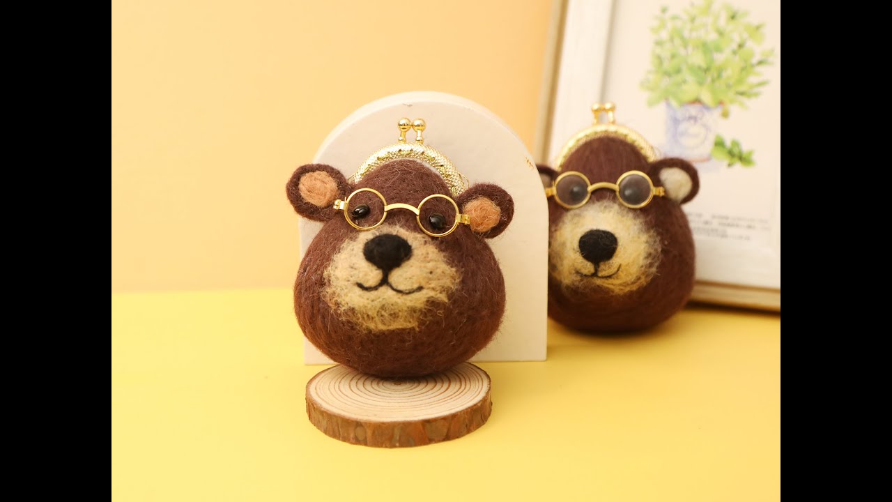 Bear needle felting kit,needle felted animal,DIY wool felting,Felting for Beginners-Previous episode