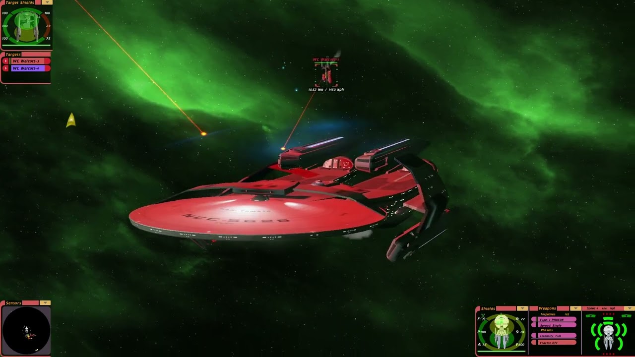 TMP Yamato BB vs 4 WC Walcott |RM Orion| Star Trek Bridge Commander