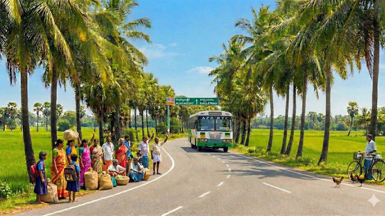 ✅ Beautiful 😍 journey | రాజమండ్రి నుండి రావులపాలెం | Andhra Pallevelugu series | Apsrtc