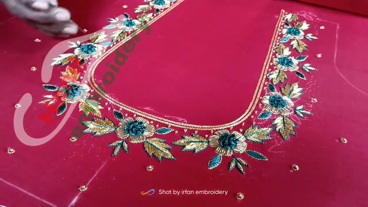 Ring french knot embroidery | hand embroidery design | Aari embroidery design