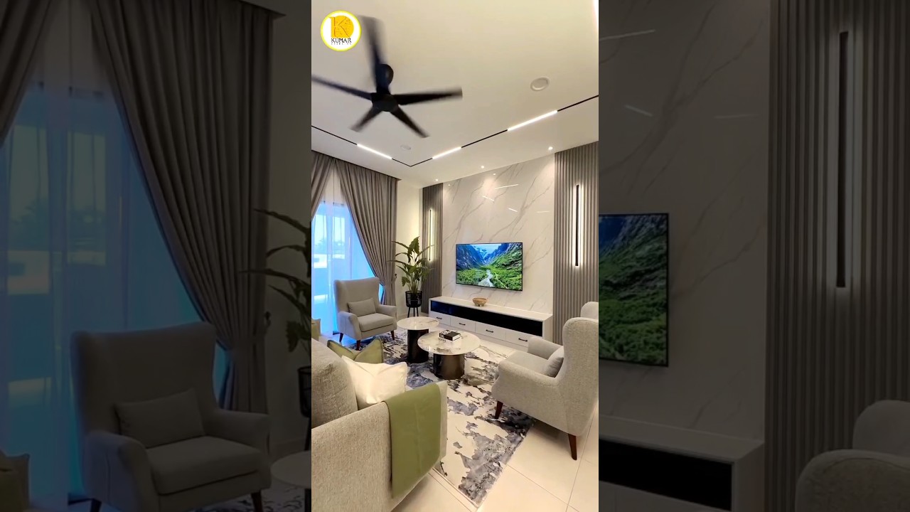 🔥LIVING ROOM🔥 INTERIOR DESIGNS 3 BHK FLAT LUXURY HOME DECOR PREMIUM DESIGNER IN MUMBAI MULUND THANE