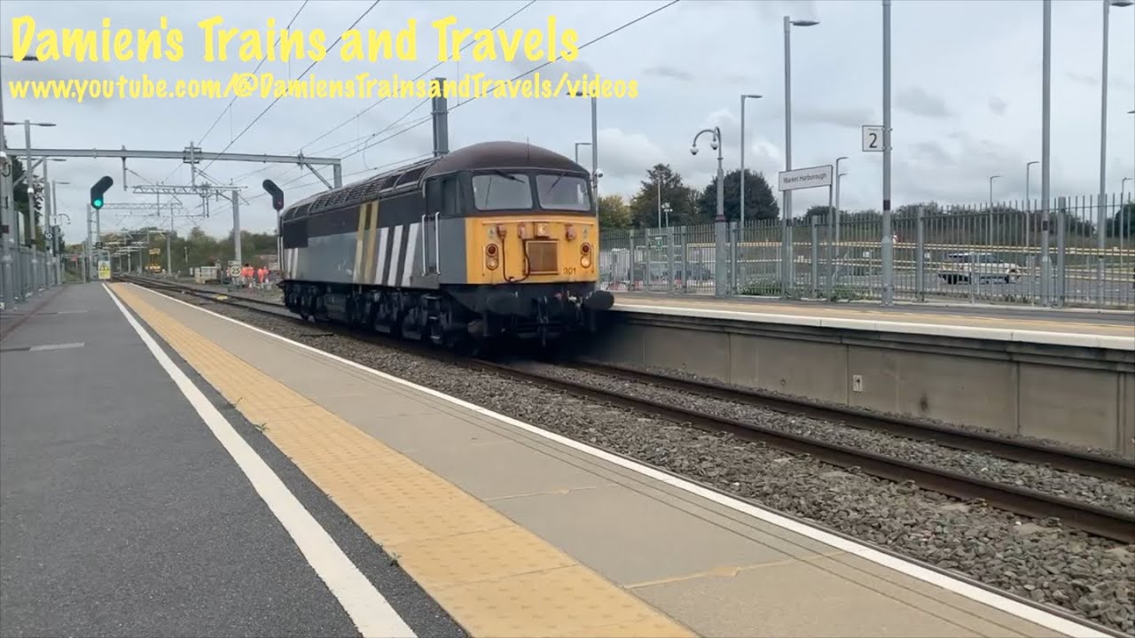 Class 56 No. 56301 Passing Market Harborough Railway Station 23rd October 2023