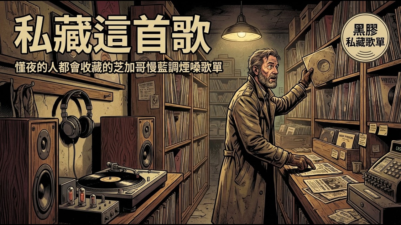 🎧 原本只想隨便聽聽，結果這把煙嗓一開口，我連酒杯都忘了放下｜像從舊唱片堆裡翻出來的芝加哥慢藍調男聲歌單｜黑膠氛圍・微醺夜晚・成熟男人必聽・高質感背景音樂・收藏級爵士藍調