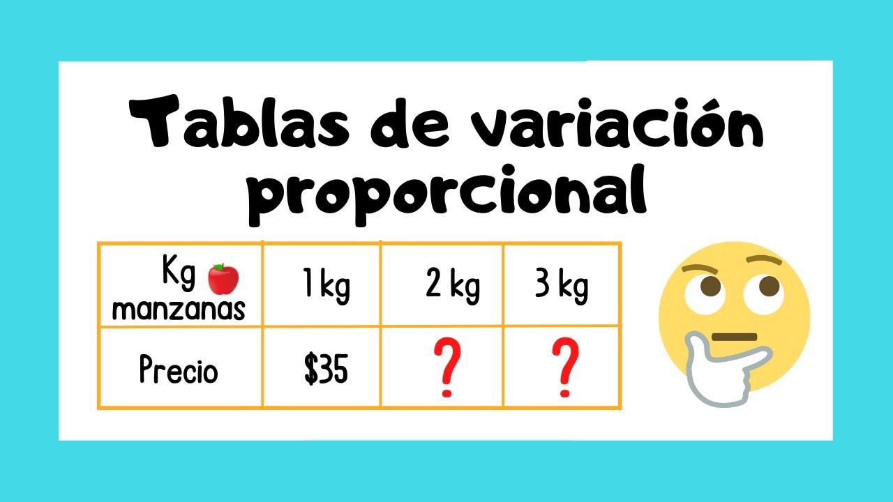 Tablas de variaci&oacute;n proporcional 👩&zwj;🏫🤓
