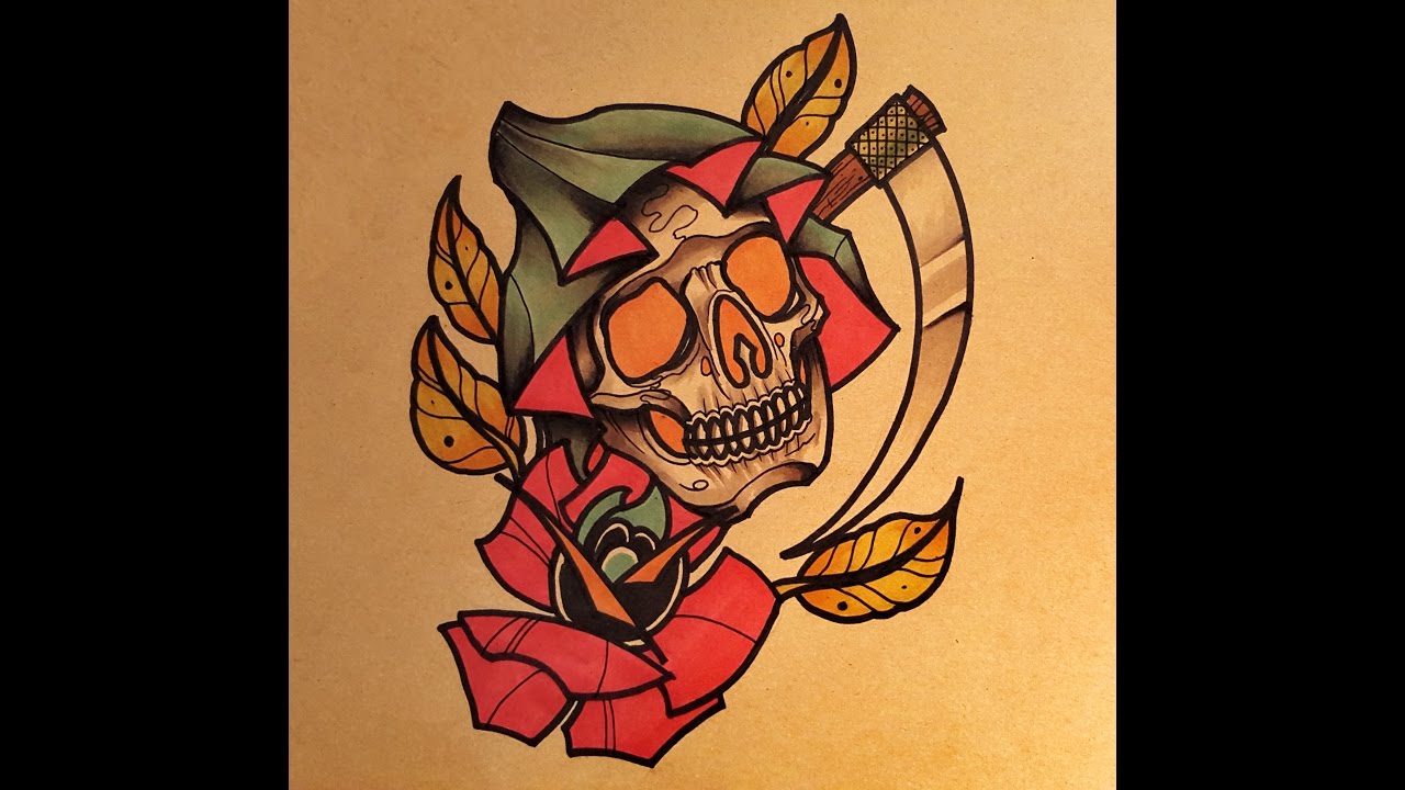 How to Draw a Neo Traditional Grim Reaper by thebrokenpuppet