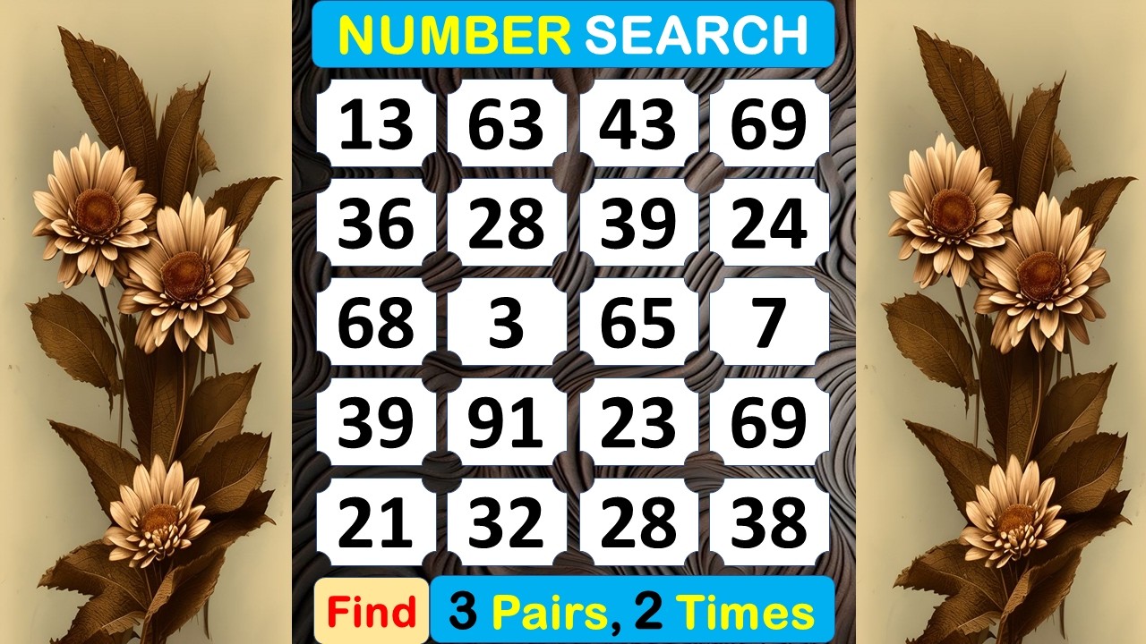 Number Search: How Deep Is Your Concentration? #braingame #memory #puzzle #quiz #mindset #match-#399