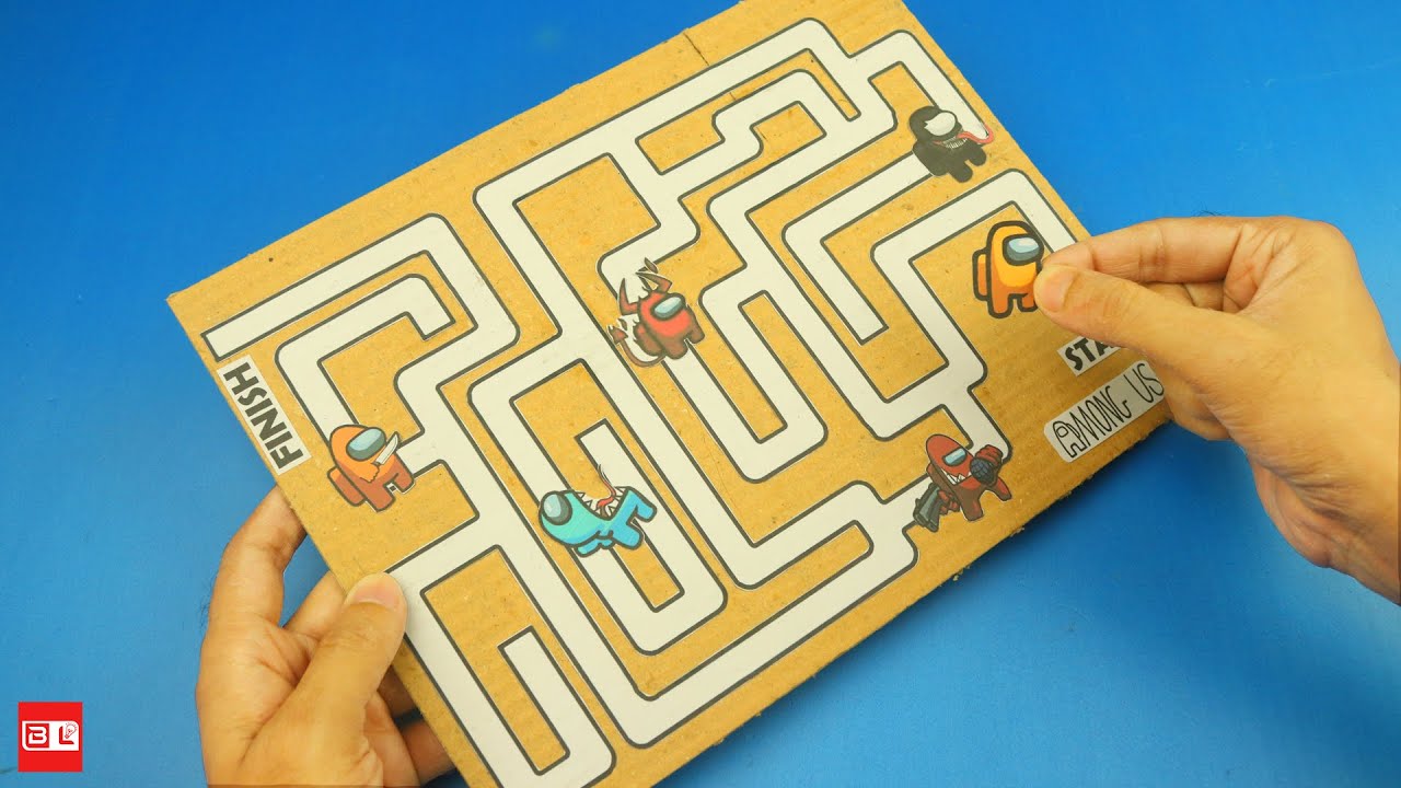 How to Make Cardboard Maze Game with Among Us | COOL PAPER CRAFT IDEAS