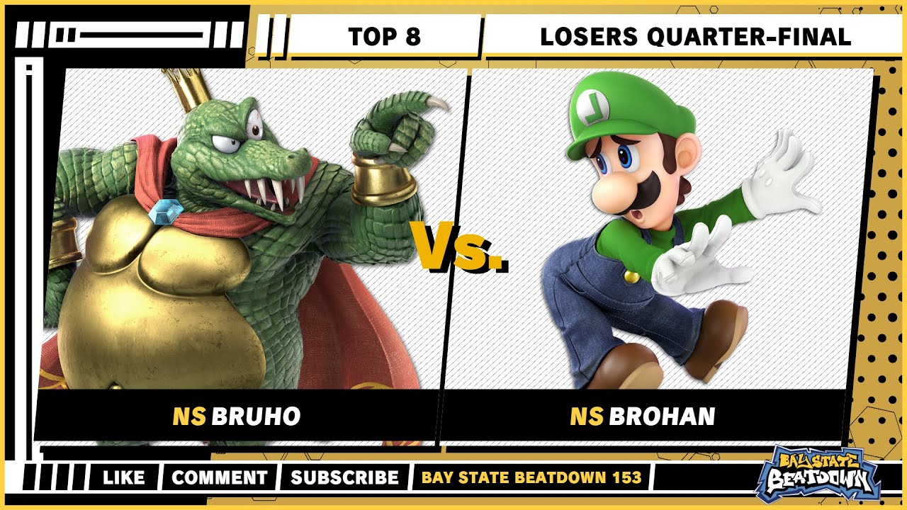 Bay State Beatdown 153 - Losers Quarter-Final - Bruho (King K Rool) VS Brohan (Luigi) - SSBU Singles