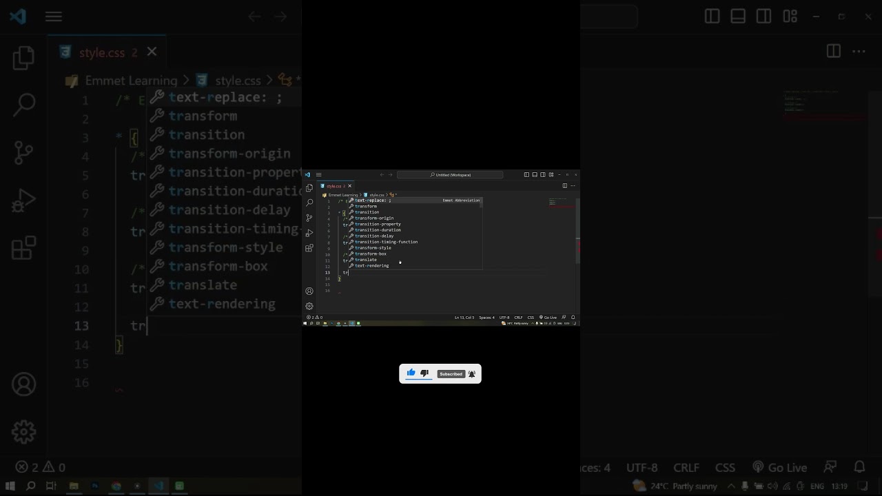 Emmet Learning || Fast CSS || transform - scale / skew 