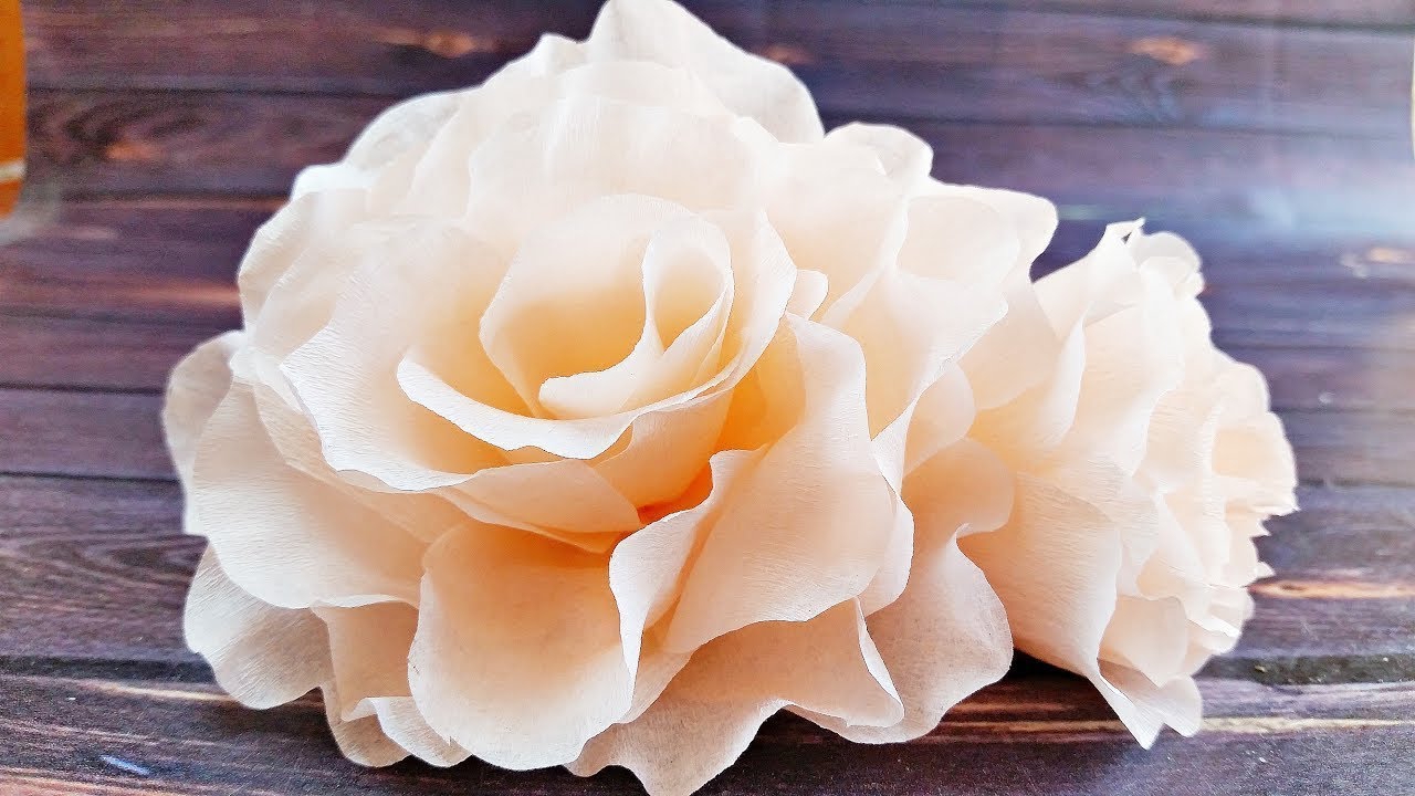 Como hacer flores rosa de papel crepe faciles de hacer paso a paso / DIY | DECORANDO UNA BODA